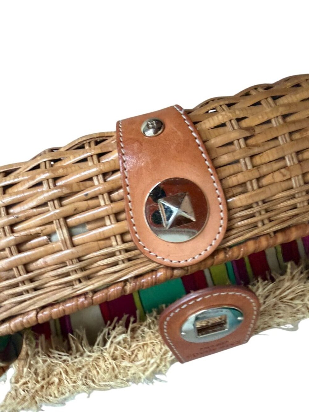 KATE SPADE Vintage Wicker Straw Handbag Clutch - Picture 5 of 12